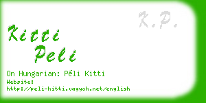 kitti peli business card